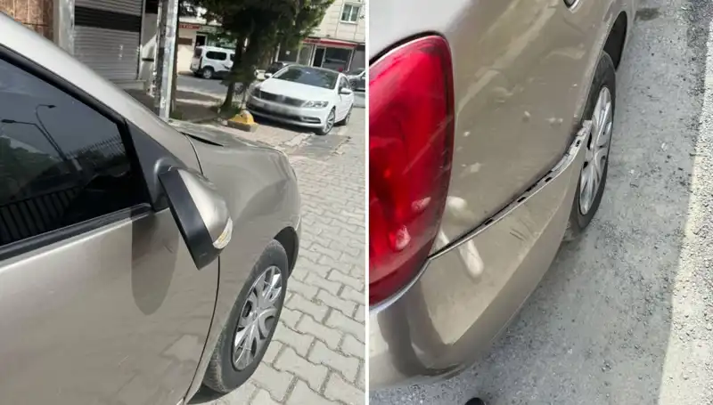 Motosikletli Maganda, Otomobilin Aynasını Kırdı ve Mahallede Kargaşa Yarattı